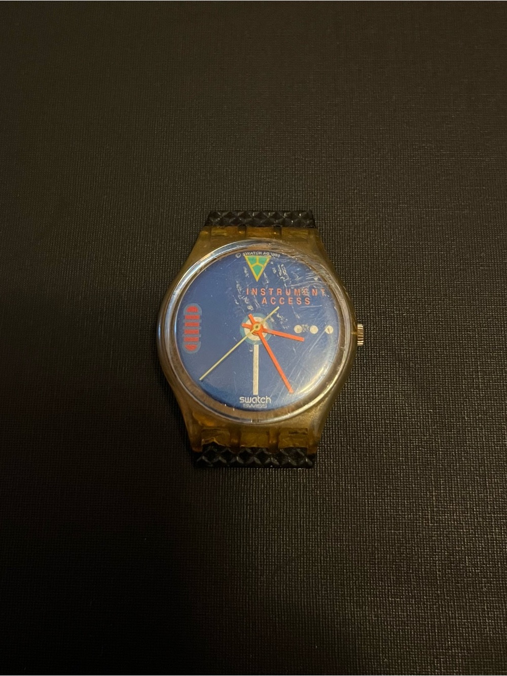 Vintage 1988 Coldsteel Swatch Blue Dial Watch instrument access